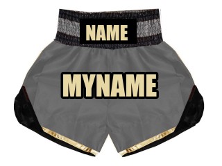 Shorts Boxe Anglaise Personnalisé pour Enfants : KNBSHKID-022-Argent